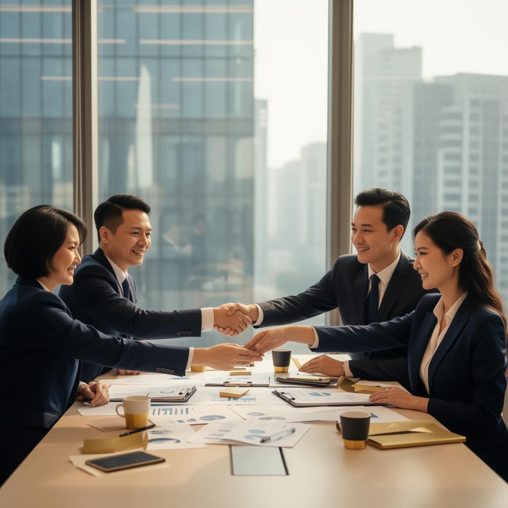Professional team meeting in modern office